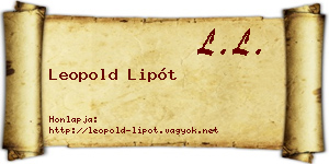 Leopold Lipót névjegykártya